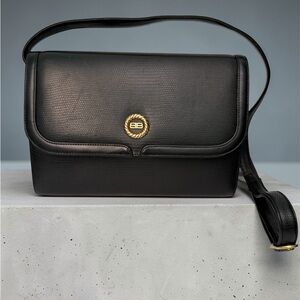 Balenciaga Black Crossbody Bag with Gold Accent